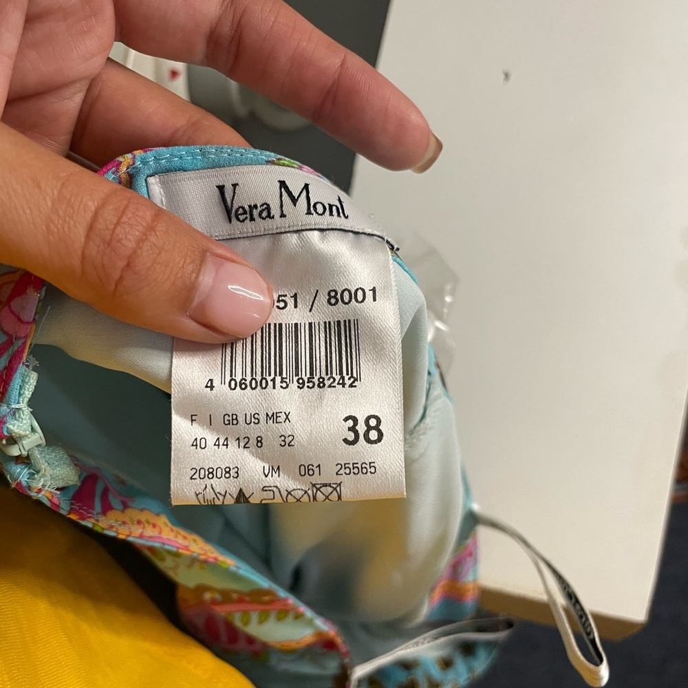 Italian Vibrant Turquoise & Pink Printed Maxi two piece - Picture 6 of 6